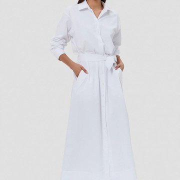 Белое платье-рубашка Moru
