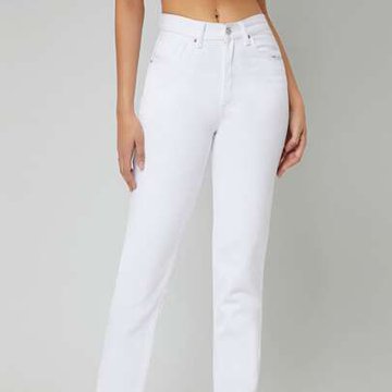 Белый джинсы с прямыми штанинами