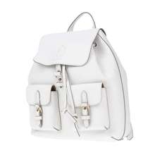 Белый кожаный рюкзак с карманами Coccinelle