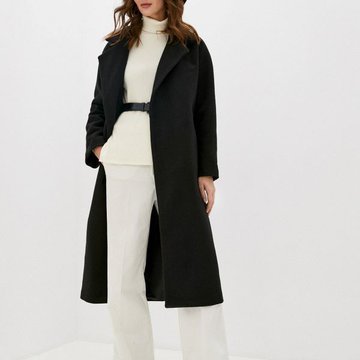 Черное длинное пальто Imocean