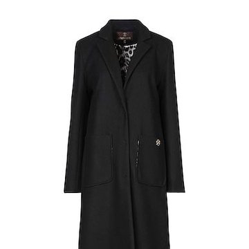 Черное пальто с карманами ROBERTO CAVALLI 
