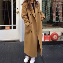 Двубортное длинное пальто