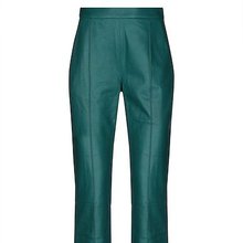 Изумрудно-зеленые кожаные брюки DROME