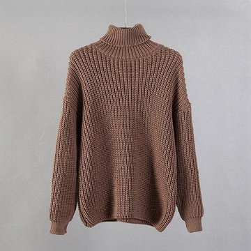 Коричневый вязаный свитер 