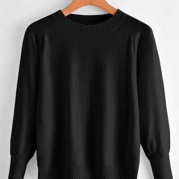 Однотонный вязаный свитер 