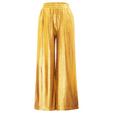 Широкие золотистые брюки 