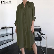 Темно-зеленое платье-рубашка на пуговицах