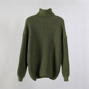 Темно-зеленый свободный свитер 