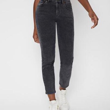 Укороченные джинсы-скинни с высокой талией