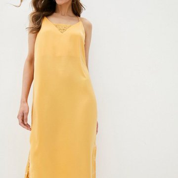 Желтое платье с разрезами по бокам Befree