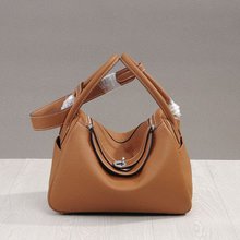 Женская сумка с ручками по бокам, коричневая