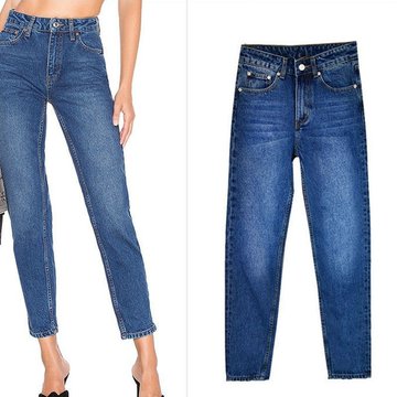 Женские укороченные джинсы прямого кроя