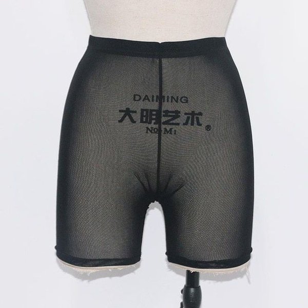 Черные прозрачные велосипедки 