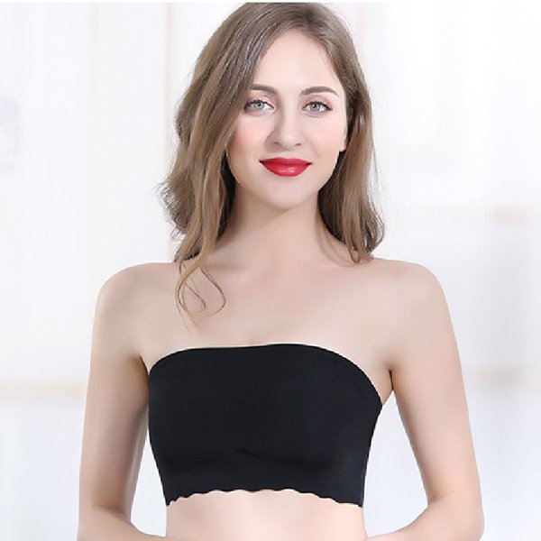 Черный кроп-топ без бретелек