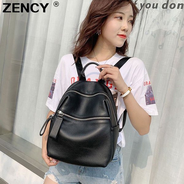 Черный рюкзак из мягкой кожи