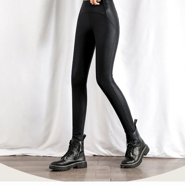 Кожаные леггинсы на флисовой подкладке