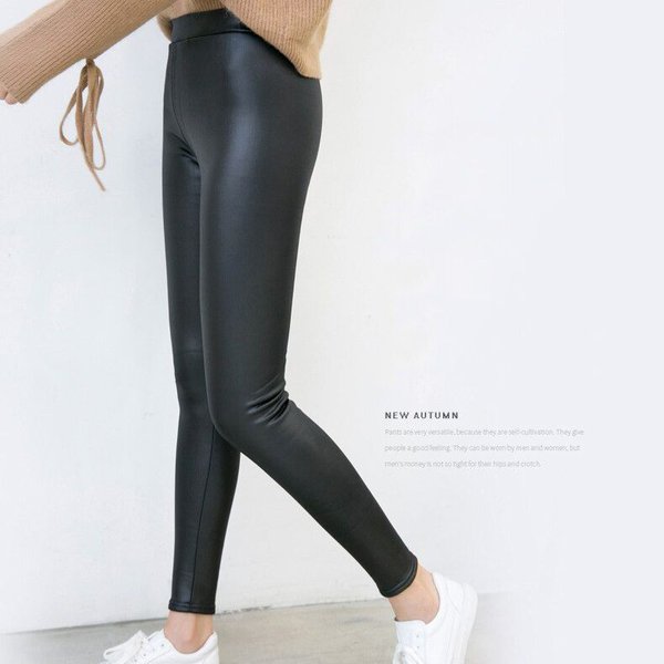 Кожаные леггинсы с теплой подкладкой