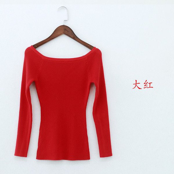 Облегающий джемпер со спущенными плечами 