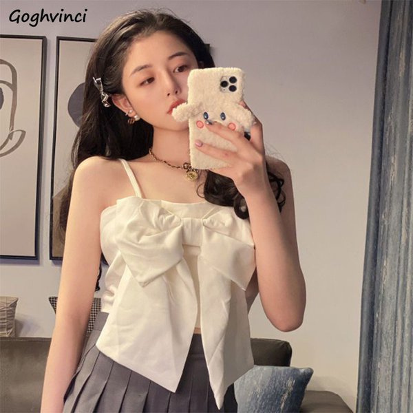 Укороченный топ с объемным бантом в корейском стиле