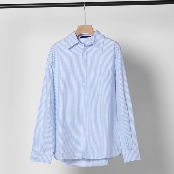 Винтажная оверсайз рубашка в мелкую полоску