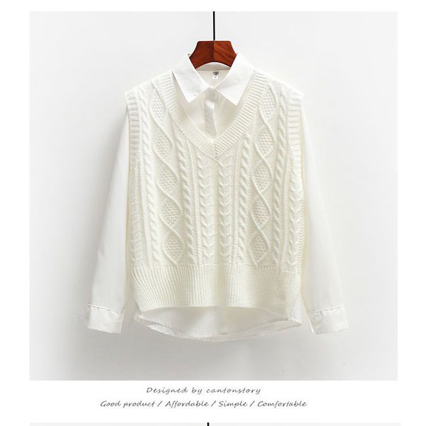 Вязаный жилет с v-образным вырезом