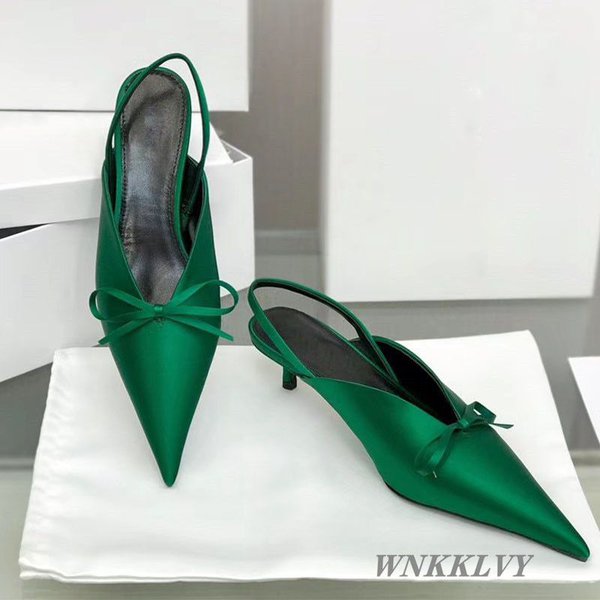 Зеленые туфли с острым носом на низком каблуке купить с доставкой - omg,look