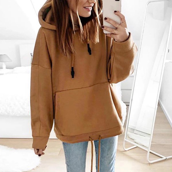 Женская толстовка с капюшоном на завязках